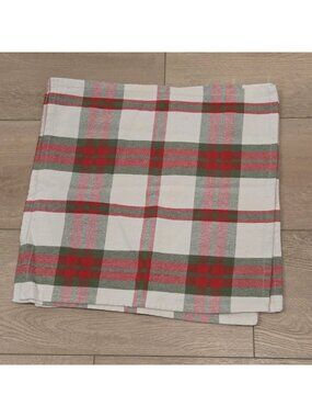 Storehouse 4 Red & Green Christmas Plaid Square Cloth Napkins